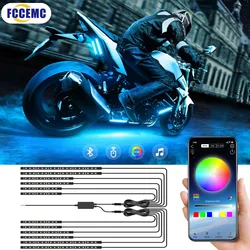 Car Motorcycle Decorative Lamp 12V RGB LED Atmosphere Ambient Light Kit APP Music Control Flexible Waterproof Neon Strip