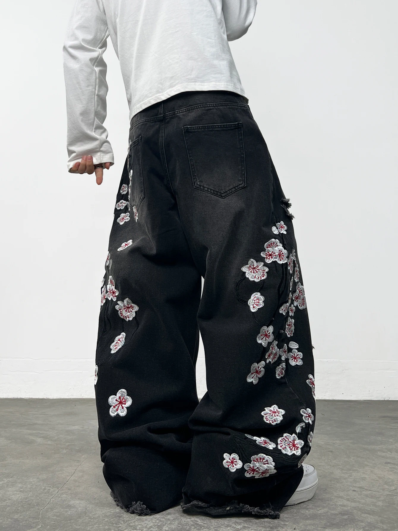 American Retro Floral Embroide - Embroidery On Jeans ulasan dan harga