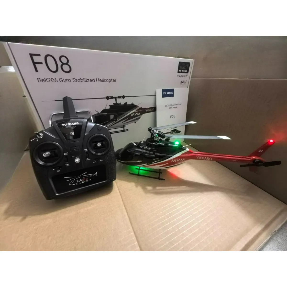 YuXiang F08 Bell 206 1/27 Scale RC Helicopter Dual Brushless Motors 6CH with Optical Flow Positioning 6-Axis Gyro