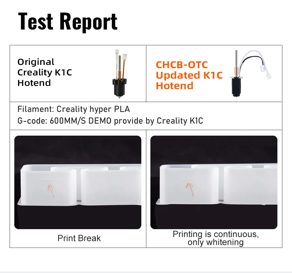 Trianglelab ® CHCB-OTC Aktualisiertes K1C Hotend mit Hohem Durchfluss, Hoher Leistung und Hoher Temperatur für K1C 3D-Drucker zum Drucken von CF ABS PLA PETG – Detail 10