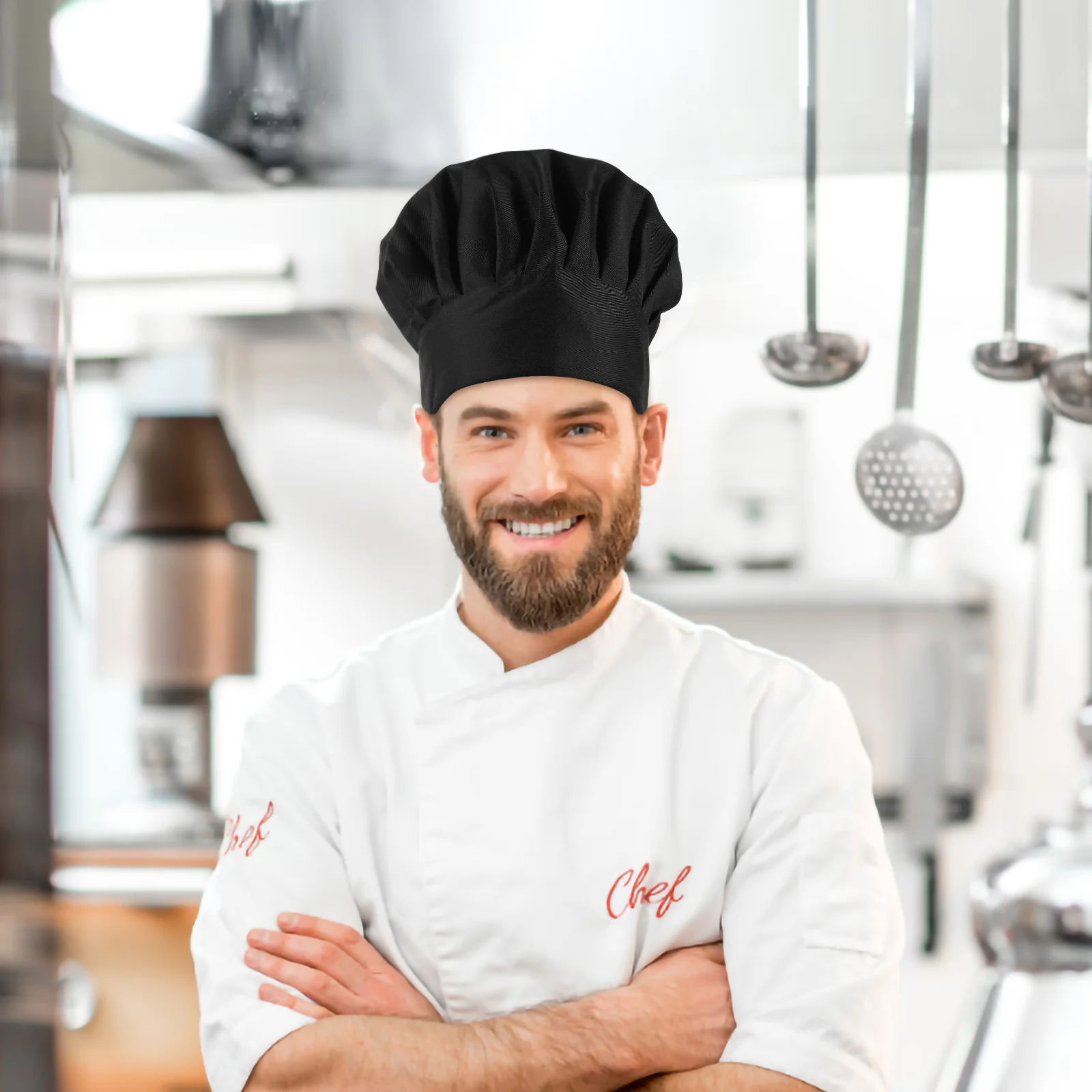 Chapeau de Chef en tissu de coton, chapeau de travail de cuisine, casquette de cuisine élastique pour hommes et femmes, boulanger, serveurs, uniforme d'étudiants de restauration