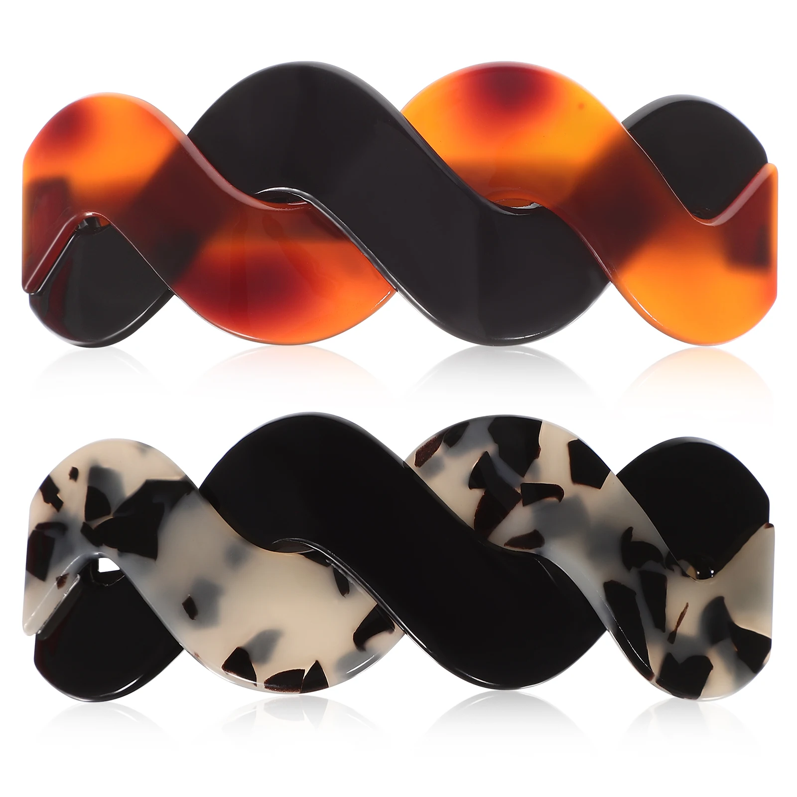 

2 Pcs Claw Hair Clips for Thick Hair Flat French Barrettes Large Accessories Girls Stylish Comfortable Versatile Retro
