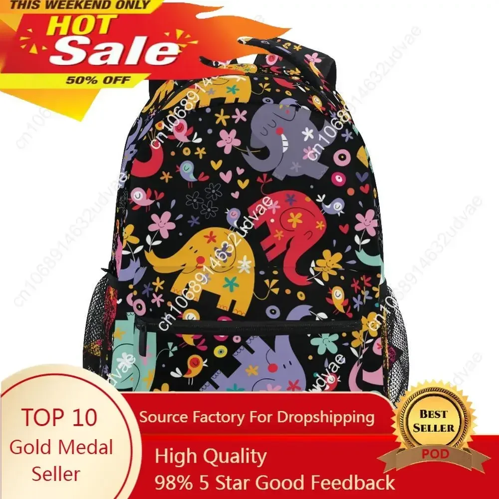 Large Girl School Bags For Teenagers Backpacks Elephant Print Waterproof Teen Student Book Bag Big College Leisure Schoobag 2020