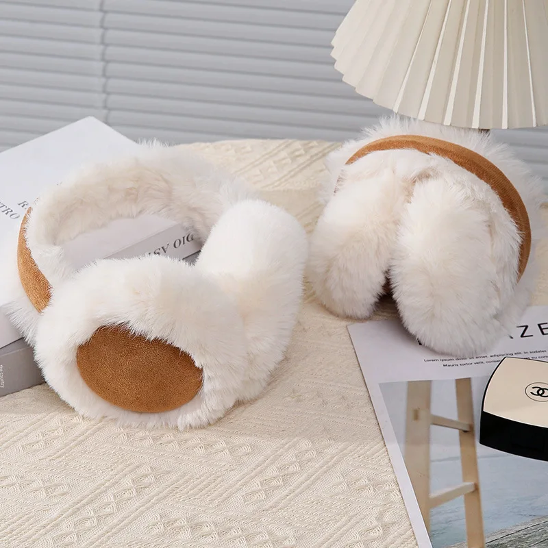 Solido morbido peluche orecchio tenere più caldo moda classica protezione per le orecchie all'aperto paraorecchie copertura per le orecchie paraorecchie sportive invernali per le donne