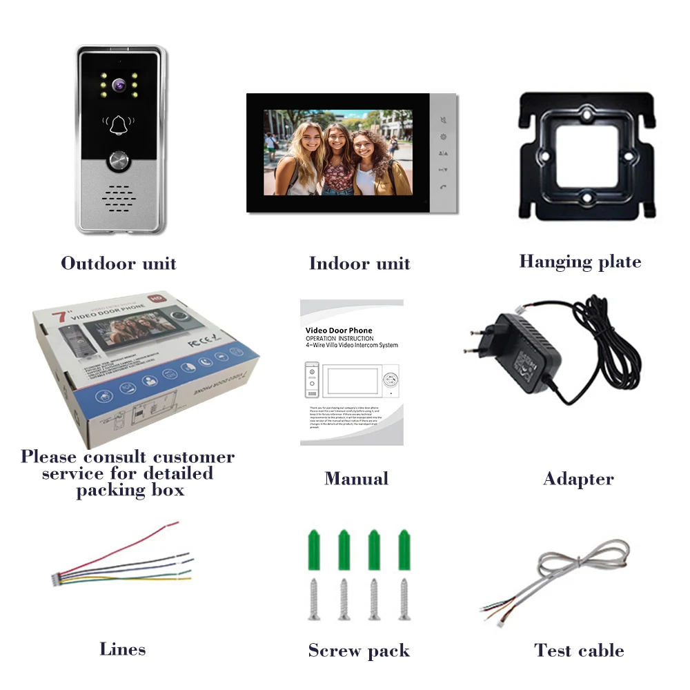 Beste 4-iine Video Bedrade Deur Telefoon Home Video Security Intercom Systeem Voor Villa 'S Met Video En Pho