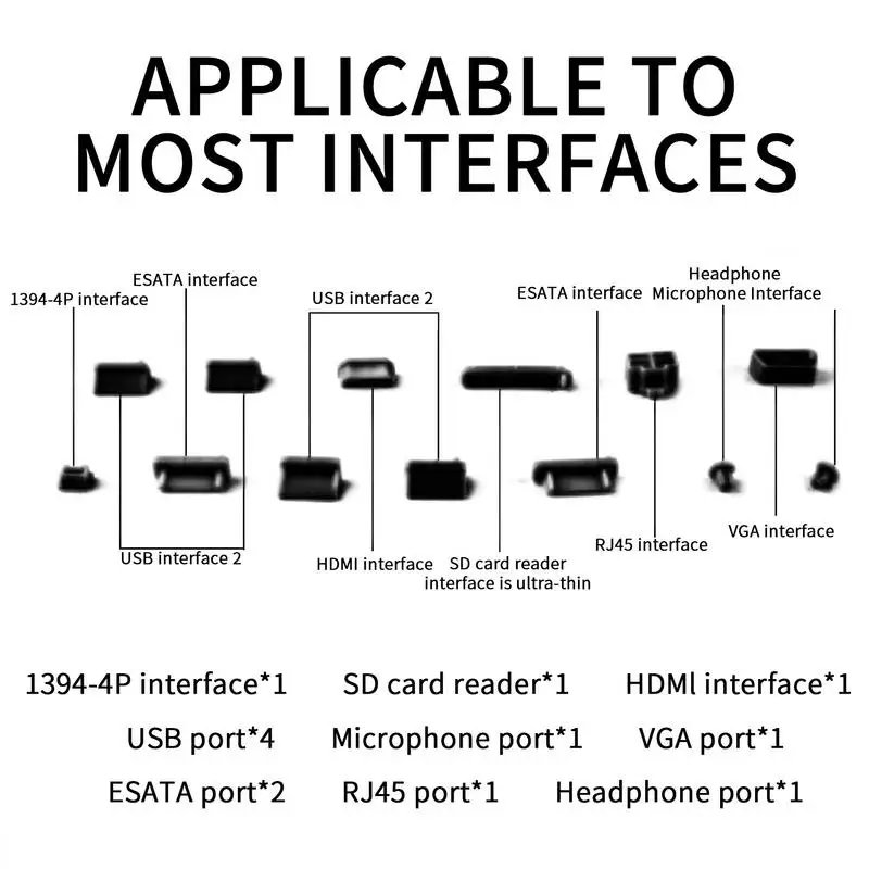 13 PCS 9 Types Anti Dust Plugs Laptop USB Stoppers Practical Stable Computer Laptop Port Dust Covers For Computers PCs Lapt
