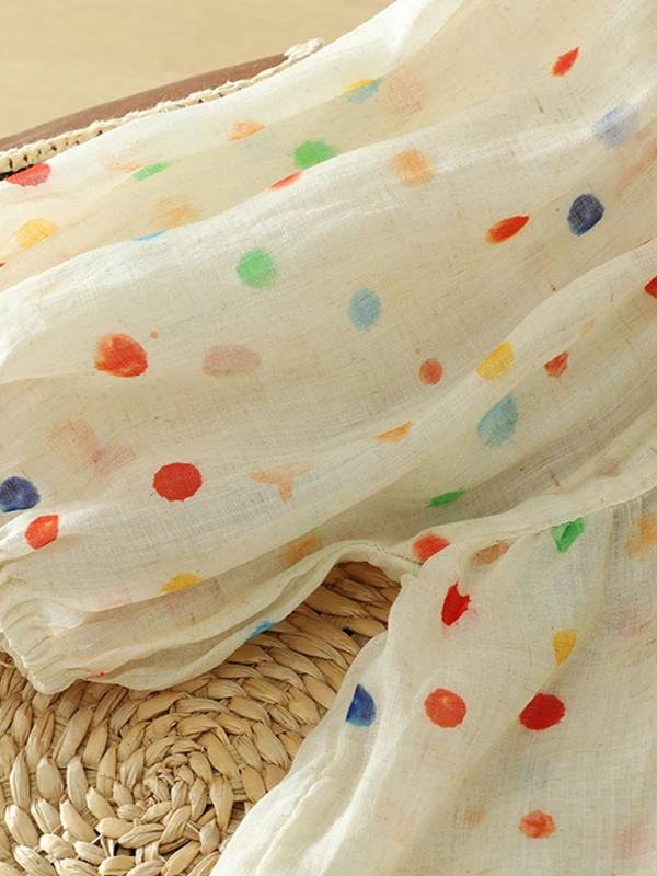   Polka Dot Katoen Linnen ort Sve irt Dames Zomer Zoete Jeugd Losse Buik Die Afslankende Linnen Top