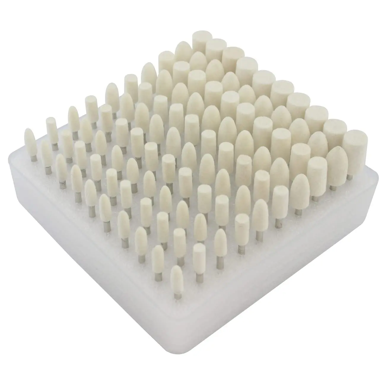 

100 Pcs Compressed Wool Felt Polishing Heads for Dremel Rotary Tools with 1/8" Mandrel