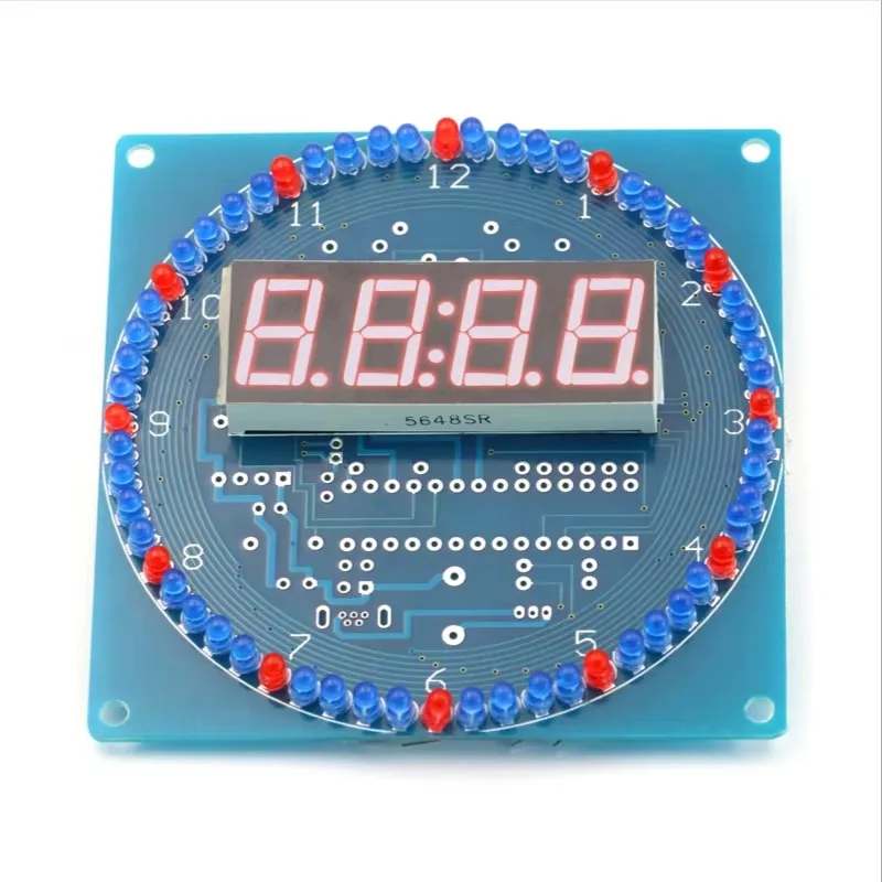 DIY Rotating Digital LED Display Module Alarm Electronic Digital Clock Kit Light Controll Temperature C8051 SCM Board 5V DS1302