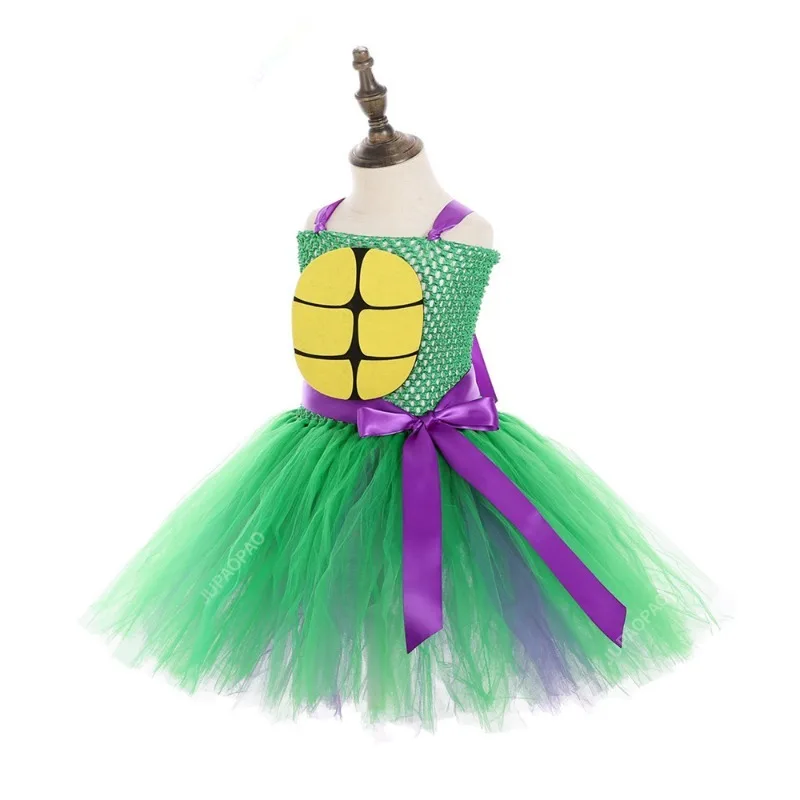 Red Green Turtle Fancy Tutu Dress for Girls Carnival Halloween Costumes Kids School Party Cosplay Outfit Child Birthday Clothes