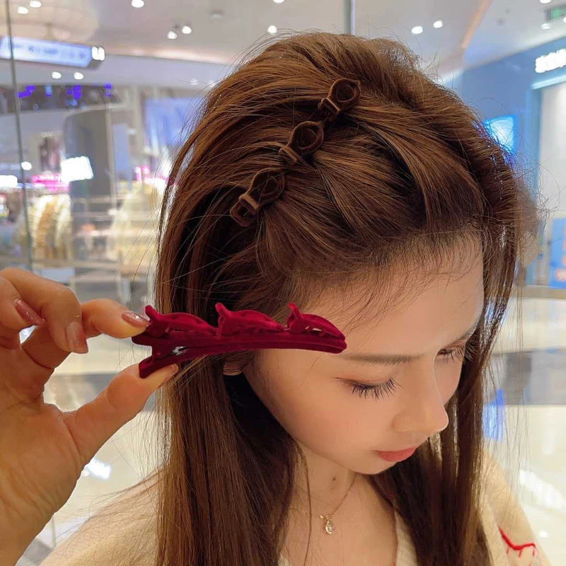 Bling Braided Hair Clip Fashion Hairpin Shiny Side Duckbill Clip Women Girls Sweet Cute Hair Accessories Fashion Korean Style