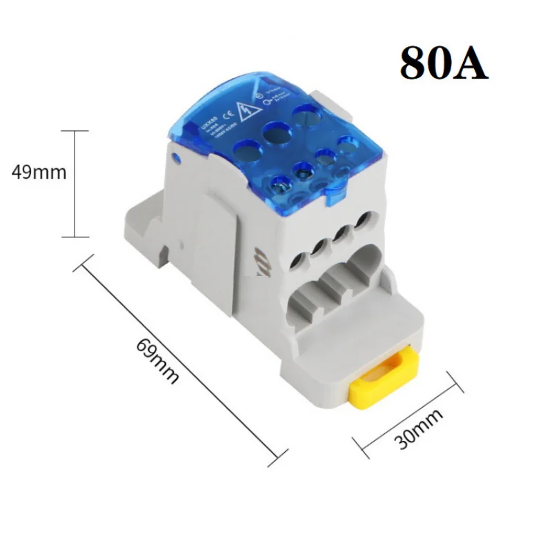 80A125A250A junction box rail-type one-in-multiple-output rail-type card box one-in-six-out wire coupler