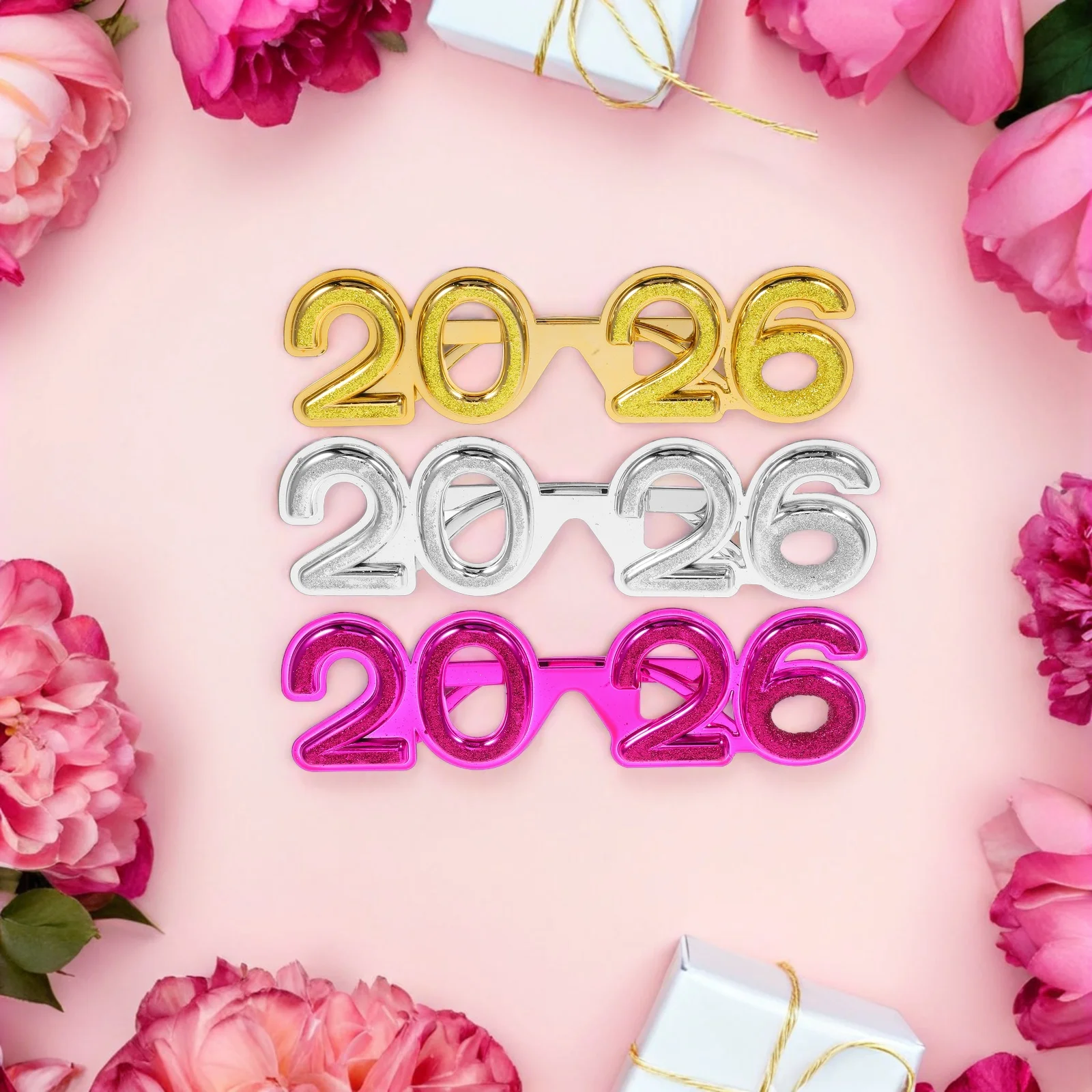 3Pcs 2026 Party Props Novelty Sunglasses and Lightweight for New Year Eve Graduation and Holiday Celebrations