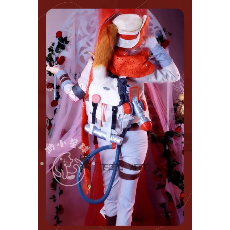 Game Identity V Cosplay Florian Brand‌ Costume Fox scarf white suit Bag prop Outfit Halloween Carnival Party PlayRole Suit view 6