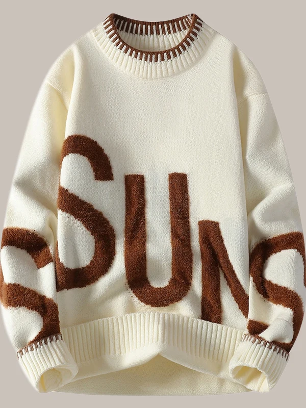 

Men's Thiened Fce Lined f High Collar Knitted Sweater Woolen Casual Sle Winter Season Regular Sve Length