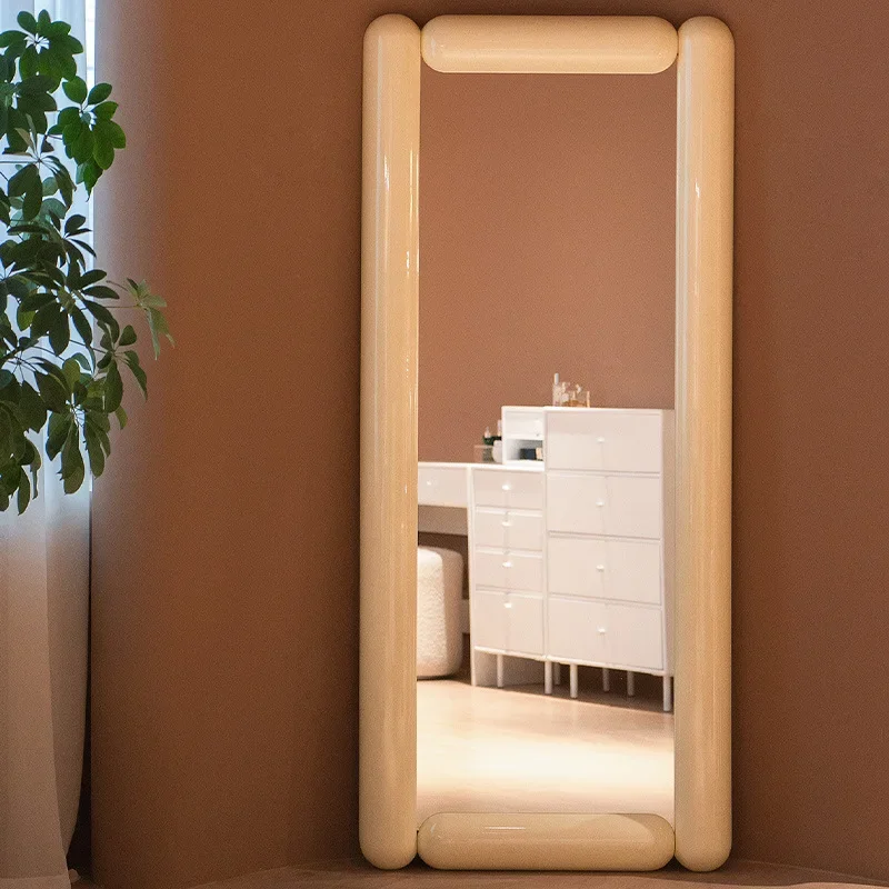 Скандинавское кремовое зеркало с сыром, роскошное напольное зеркало для всего тела, декоративное зеркало для дома, проживания в семье