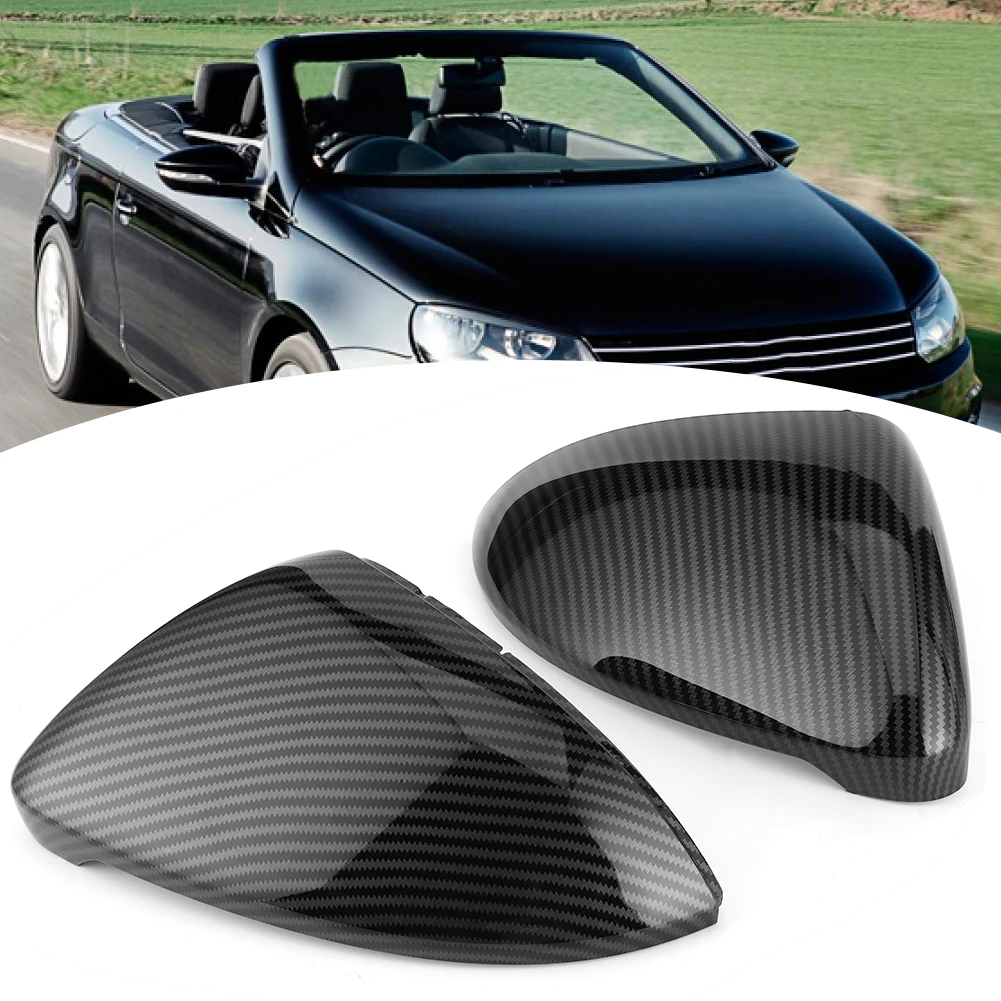 

1 Pair Side Mirror Cover Carbon Fiber Style ABS Rearview Mirror Cap For VW Golf 7 MK7 2014-2018 OEM 5G0857537E 5G0857538E
