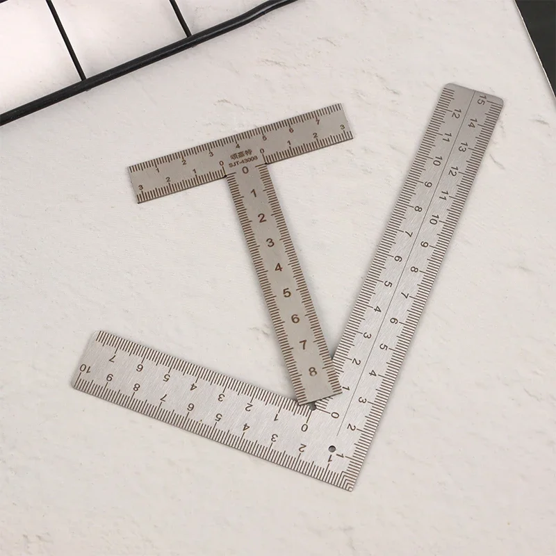 Mini T/L Square Ruler Measuring Layout Tool, Stainless Steel Right Angle Ruler 90 Turning Ruler Precision Building Framing Gaug