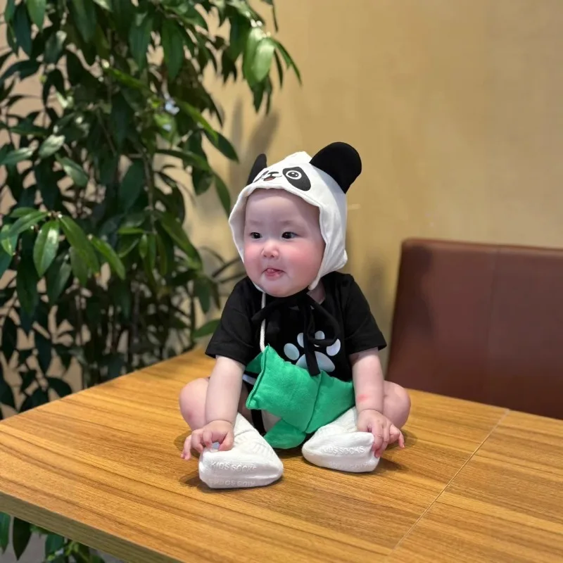 Baby Romper Cotton Korean Cute Panda Cartoon Baby Stuff Jumpsuit Photography Outfit for Newborn Infant Toddler Outfits Onesie