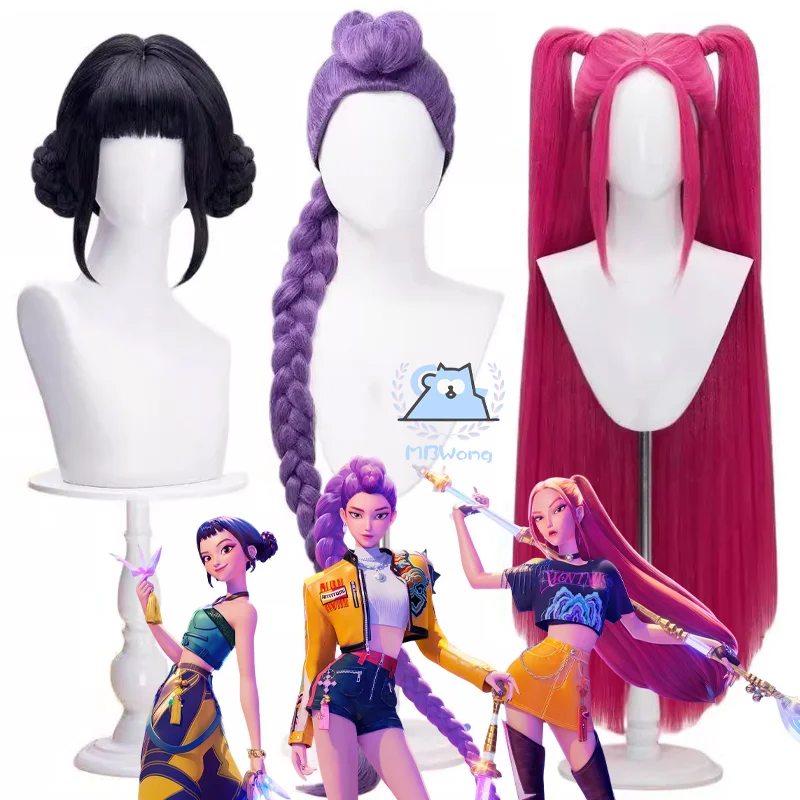 

Anime Kpop HUNTRIX Rumi Cospaly Wig Mira Zoey Cosplay Demon Hunter Wig Long Hair Ponytail Volume Hair For Hallowmas Party Adult