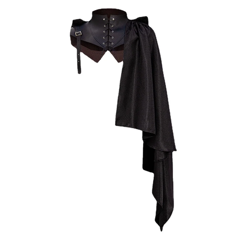 Medieval Sle  Costume oulder Wrap Stage Performance loween Men's Par Devil Dr up Coat Long Tail Coat