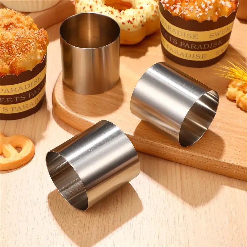 8 pcs 5cm Stainless Steel Cake Ring Molds Mousse Cheese Tart Circle Rings Biscuit Mould Kitchen Pastry Baking Tools