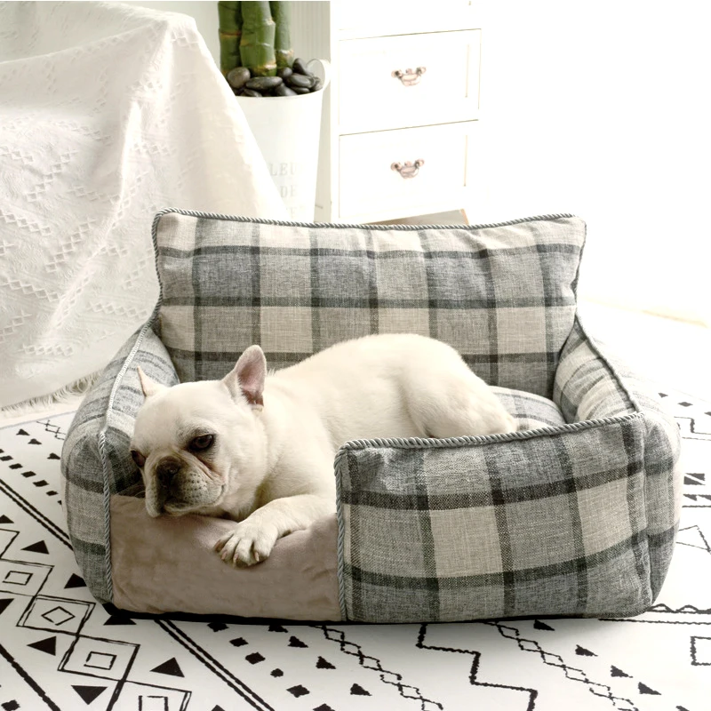 Four seasons cat house can be disassembled and cleaned dog  winter warm plush pet universal pet supplies rattan dog bed