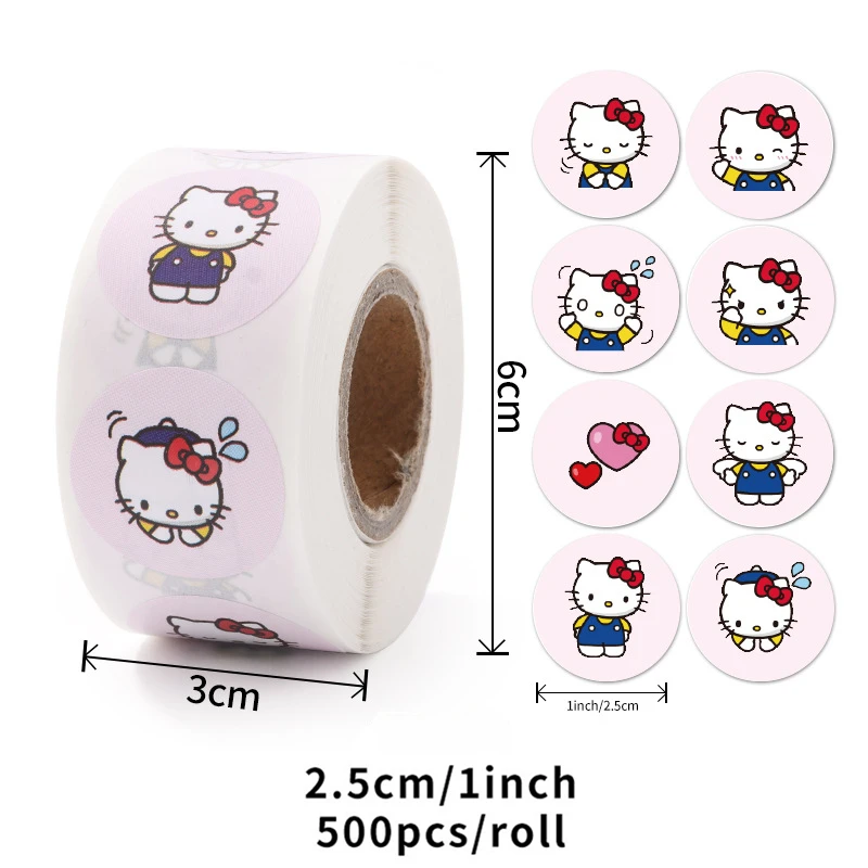 4000Pcs/8Roll Sanrio Blind Box Stickers Hello Kitty Kuromi Cinnamoroll Melody DIY Laptop Phone Diary Cartoon Sticker Kids Toys