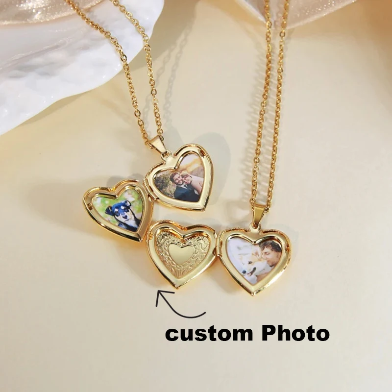 

Позолоченный 18-каратным золотом кулон-сердце с возможностью индивидуальной гравировки фото, ожерелье из нержавеющей стали 316L, винтажные украшения, лучшие подарки для мамы