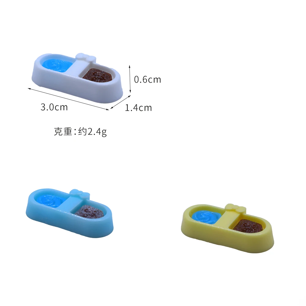 6Pcs Mini Simulation Cat Rice Bowl Pet Supplies For Dollhouse Micro Landscape Ob11 model Decor Creative Handmade Diy Accessories