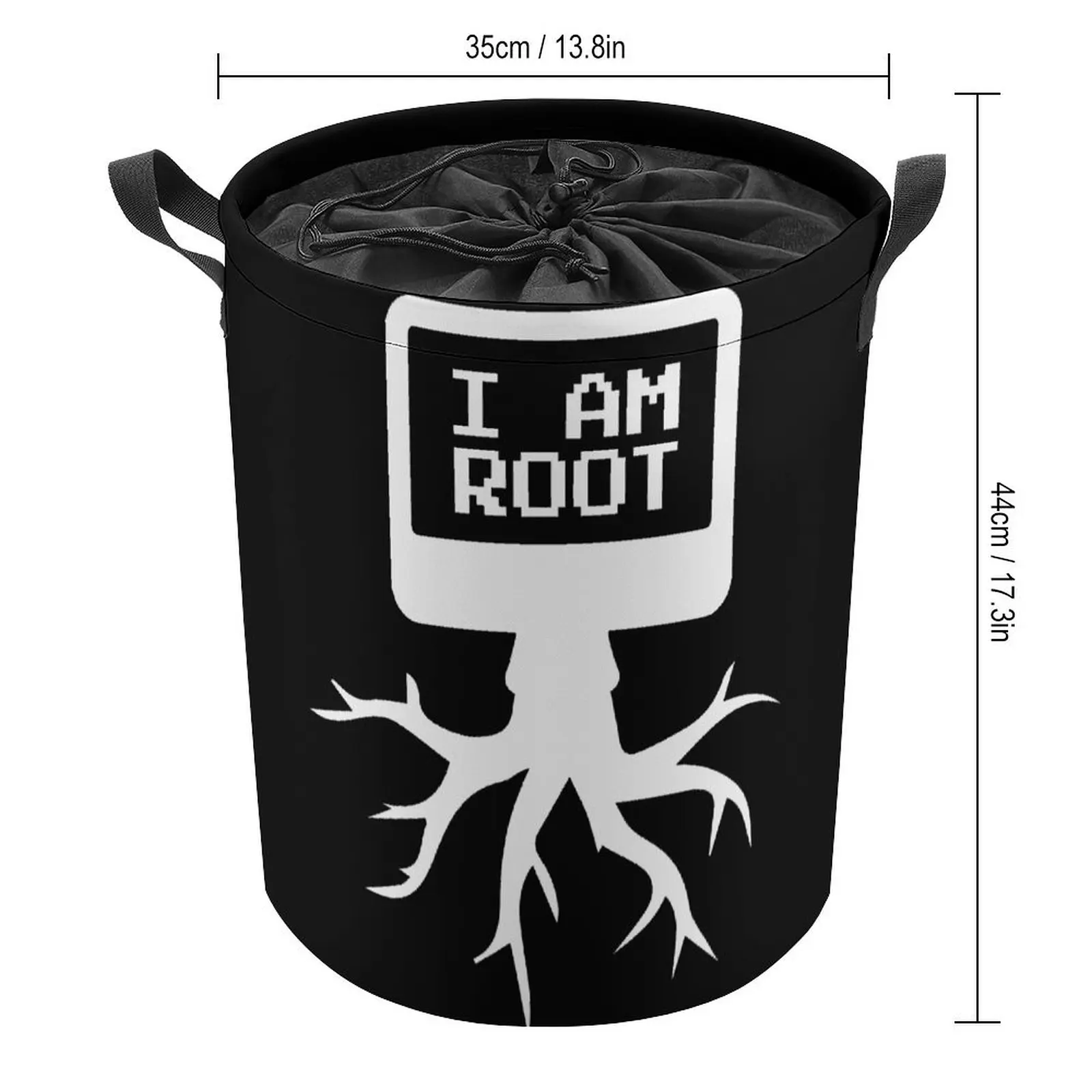 Linux I Am Root Classic for Sale Storage Bins Novelty Laundry Basket Durable Can Be Folded Stored Toys Organizer Division Craft