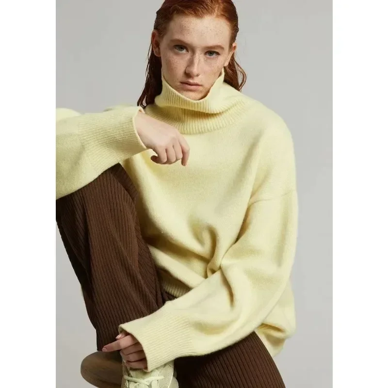 FKS@ LUXURY Pullovers 2024 Autumn/Winter Kendou Same Style Sweater High Neck Slim and Lazy Sweater Small Top