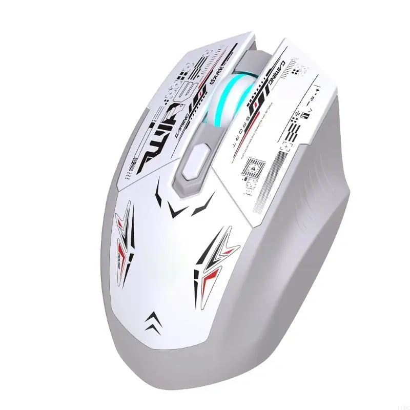 Mouse wireless ergonomico a doppia modalità con retroilluminazione a LED, compatibile con Bluetooth e 2,4 Ghz per giocatori professionisti