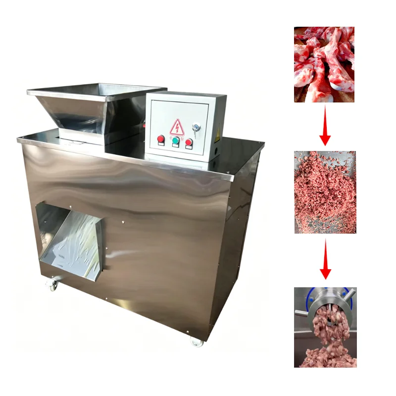 Double Shaft Bone Crusher Machine with Meat Grinder for Cattle Sheep Pig Chicken Duck