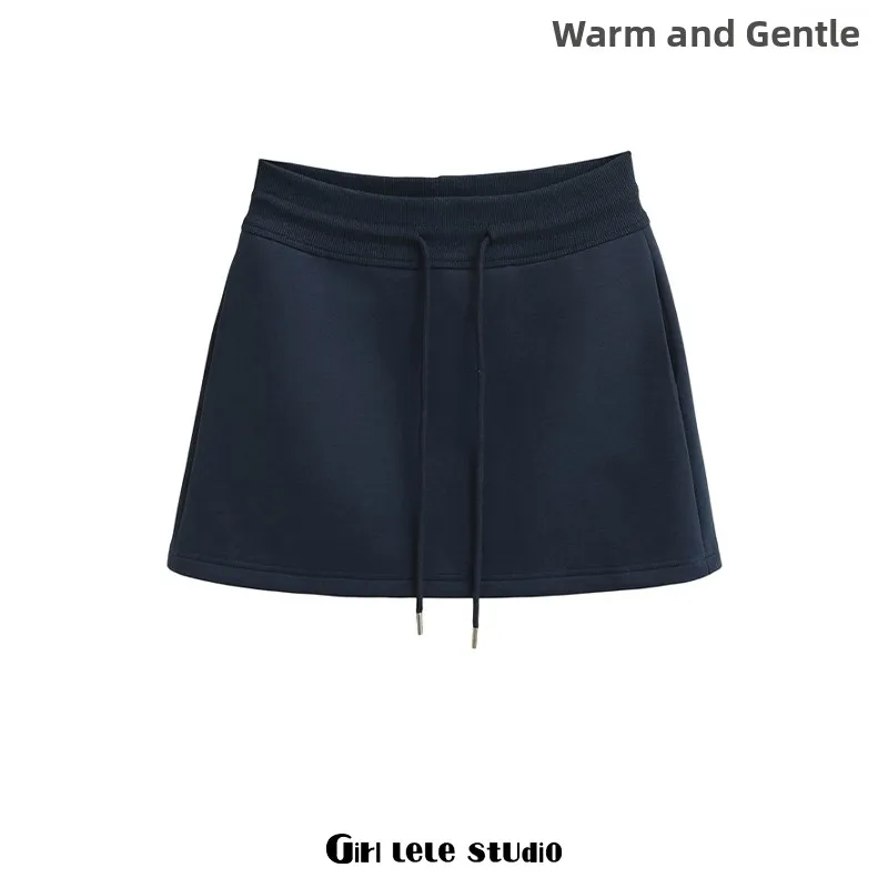 Fitness-Tennisrock mit hoher Taille, Anti-Licht-Wanderrock, Outdoor-Rock in A-Linie aus Baumwoll-Polyester-Mischung