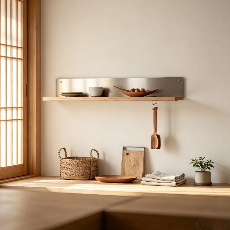 Stainless Steel Floating Shelf, Industrial I-shaped Wall Rack, Multi-tier Display Bracket, Hanging Storage Organizer for Decor.
