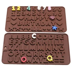 English Letters Silicone Mold 2024 New Silicone Chocolate Alphabet Digital Candy Baking Accessories and Tools Fructite Ice Cake