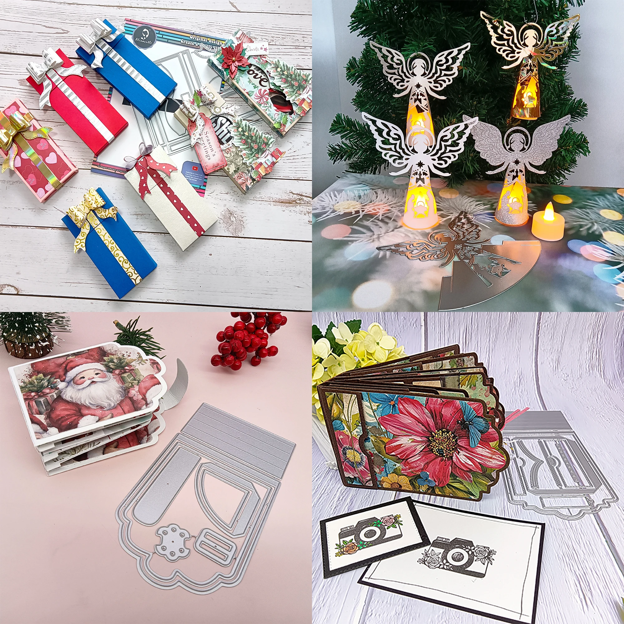 Alinacutle Birthday Fairy Christmas Holiday Gift Box  Mini Album Metal Cutting Die Cut Etched Dies Scrapbooking Paper Craft