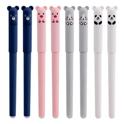 4pcs Animals Panda Erasable Gel Pen 0.5mm Blue Black Erasable Pen Refills Rods Washable Handle School Supplies Stationery