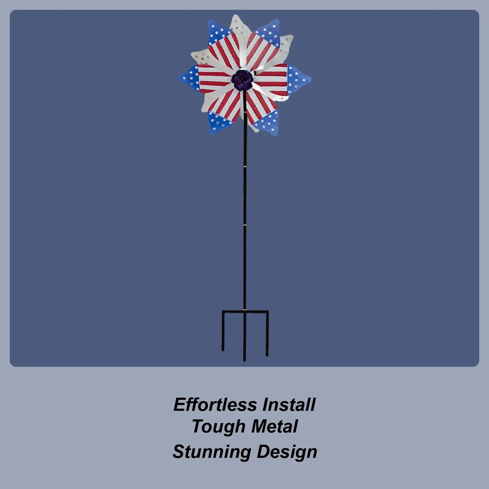 

Garden Spinner Patriotic Pinwheels With Stake Wind Sculptures For Garden Backyard Patio Lawn Porch Flower Bed Pathway Entrance