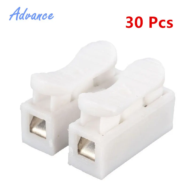 30pcs CH2 Quick Splice Lock Wire Connectors 2Pins Electrical Cable Terminals 20x17.5x13.5mm For Easy Safe Splicing Into Wires