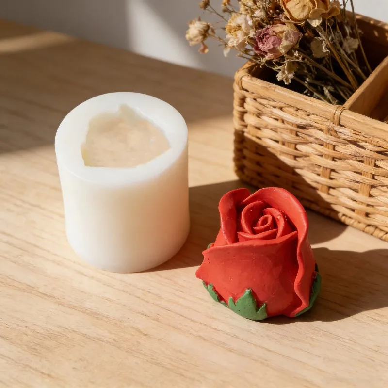 Klassische Rosen-Silikonform 3D Blumen-Aromatherapie-Kerze Seife Gips Handwerk Zement-Seifenform Valentinstag Geschenkherstellung
