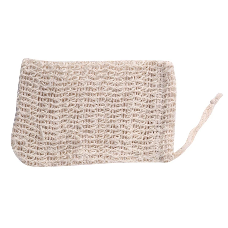 Bolsa de jabón de Sisal Natural, bolsa de ahorro de jabón exfoliante, soporte, 60 paquetes