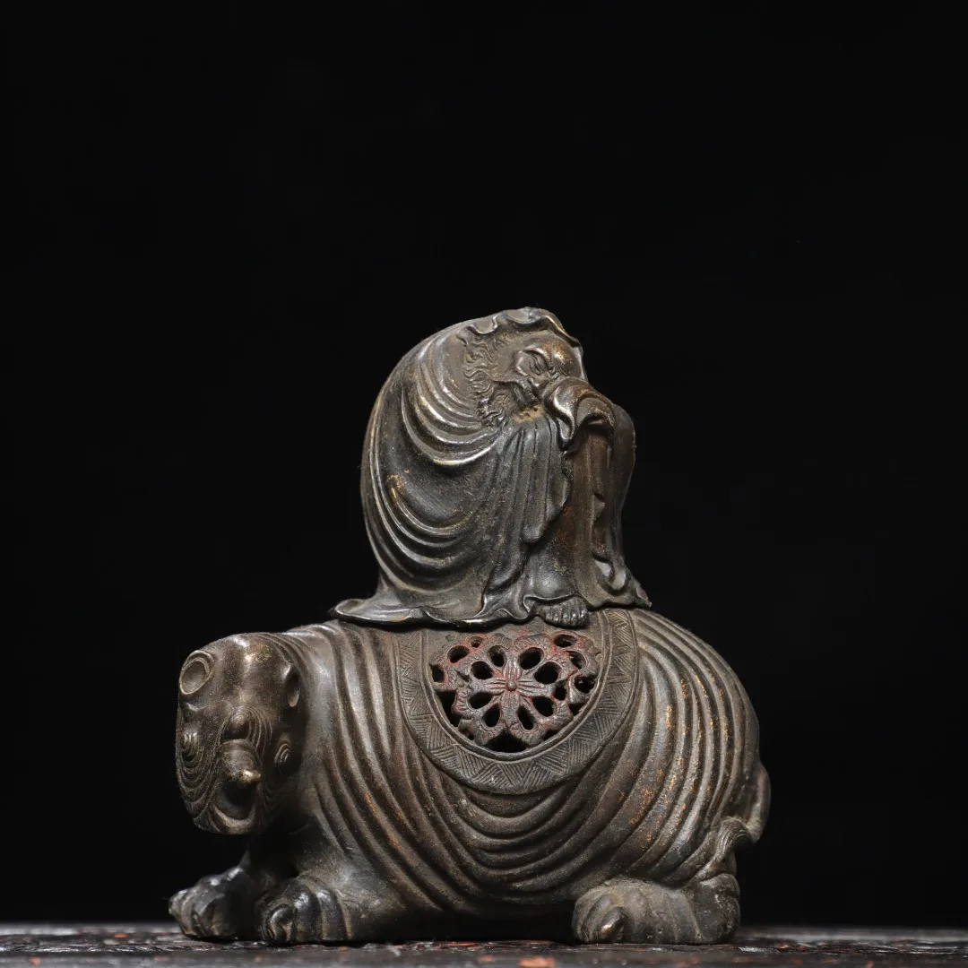 Antique Chinese copper hand-mand sitting Rhino Buddha statue,Handicrafts, best collection&adornment, Free shipping