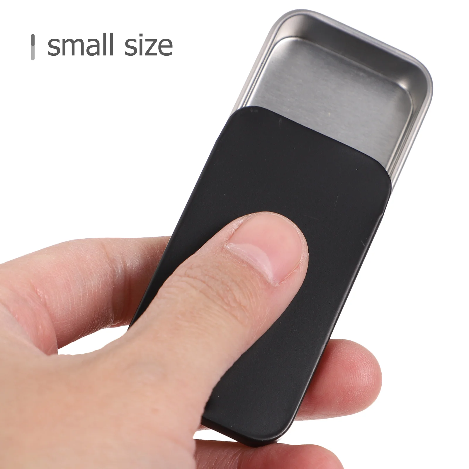 Mini Black Matte Sliding Cover Push-Pull Tin Box Portable U Disk Chewing Gum Metal Box Small Home Ointment Storage Box