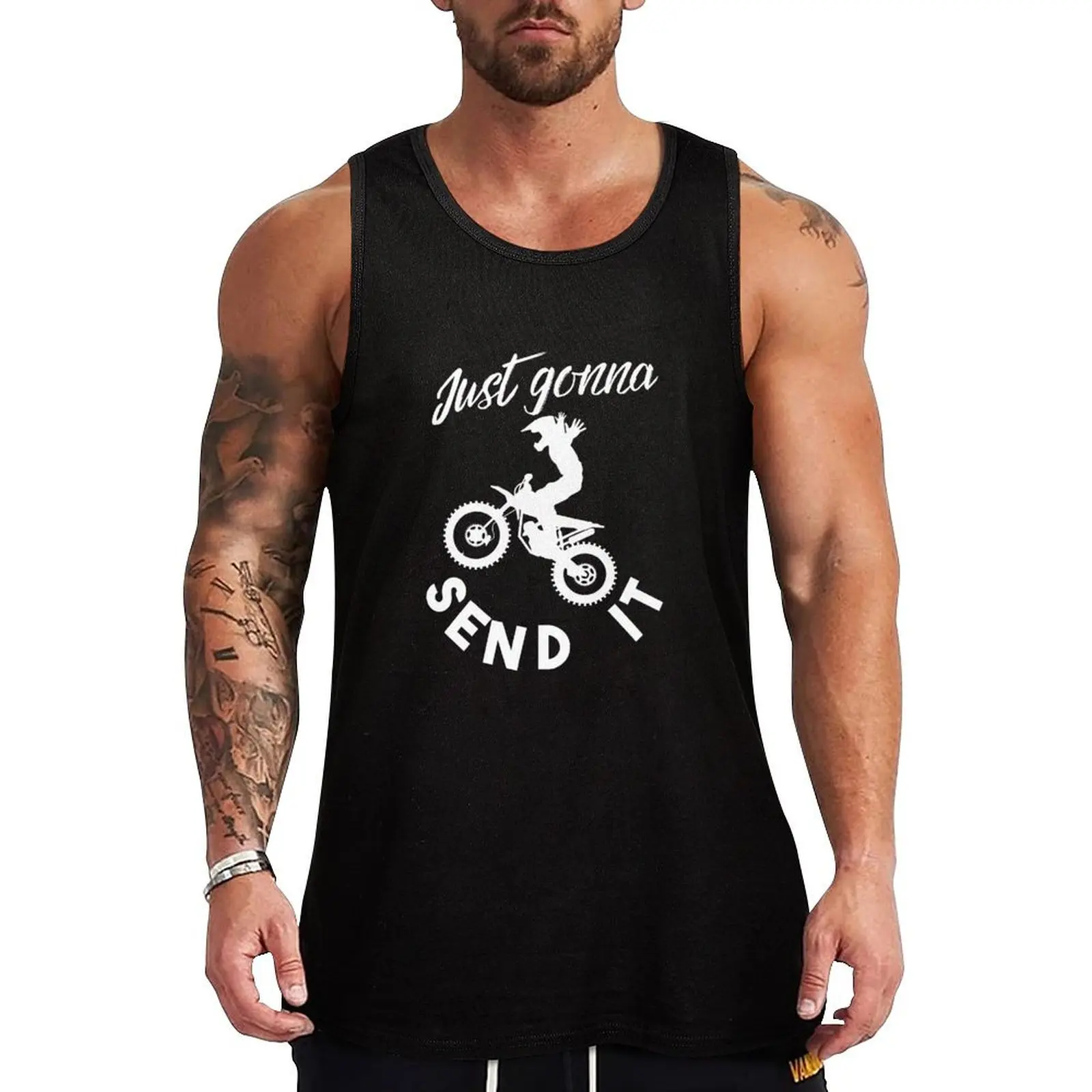 Motorcycle Rider Gift - Just Gonna Send It Tank Top Lounge Tank Top Casual Sleeveless Loose Relaxed Top
