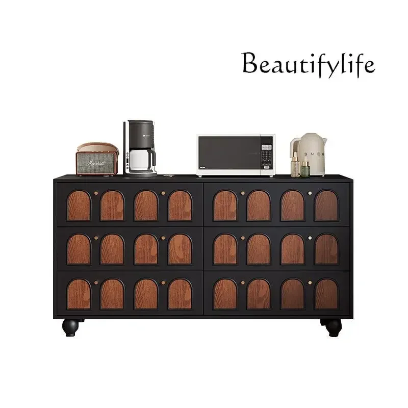 

vV Medieval entrance cabinet, bedroom TV cabinet, French five or six bucket storage cabinet, bedside drawer storage