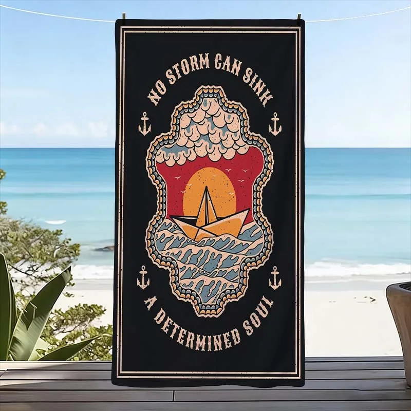 Oversized Tropical Beach Towel Coastal Surf Ocean Theme Resort Towel for Summer Vacation Gift 80x160cm
