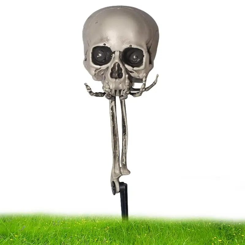 

Realistic Skeleton Stakes Halloween Skull Ghost Waterproof Garden Lawn Decor Halloween Glowing Scary Stake Built-in Led Lights