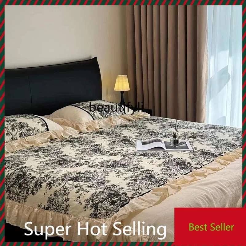 

QQ132 Italian Suspension Bed Genuine Leather 1.8 Double Tatami Bed Black Simple Soft Bag Edging Bed